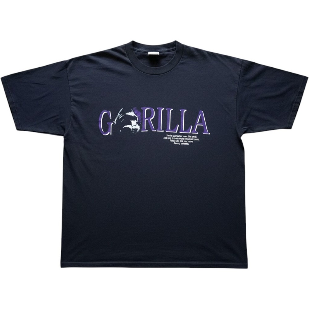 Vtg 90s WWF World Wildlife Fund Gorilla TShirt Black XL Single Stitch distressed